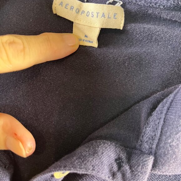 Aeropostale Womens Navy Polo Shirt With A87 Logo - Picture 6 of 9